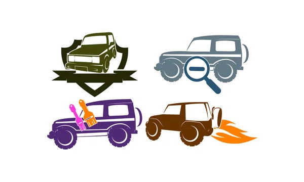 Adventure Car Set Collections — Stock Vector