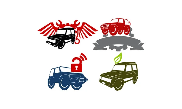 Adventure Car Set Collections — Stock Vector