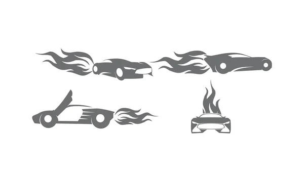 車火災エネルギー ロゴ設定のバンドル コレクション — ストック写真