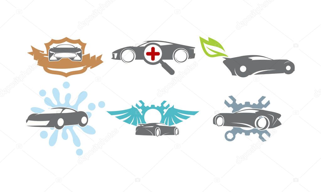 Car Service Logo Set Bundle Collection