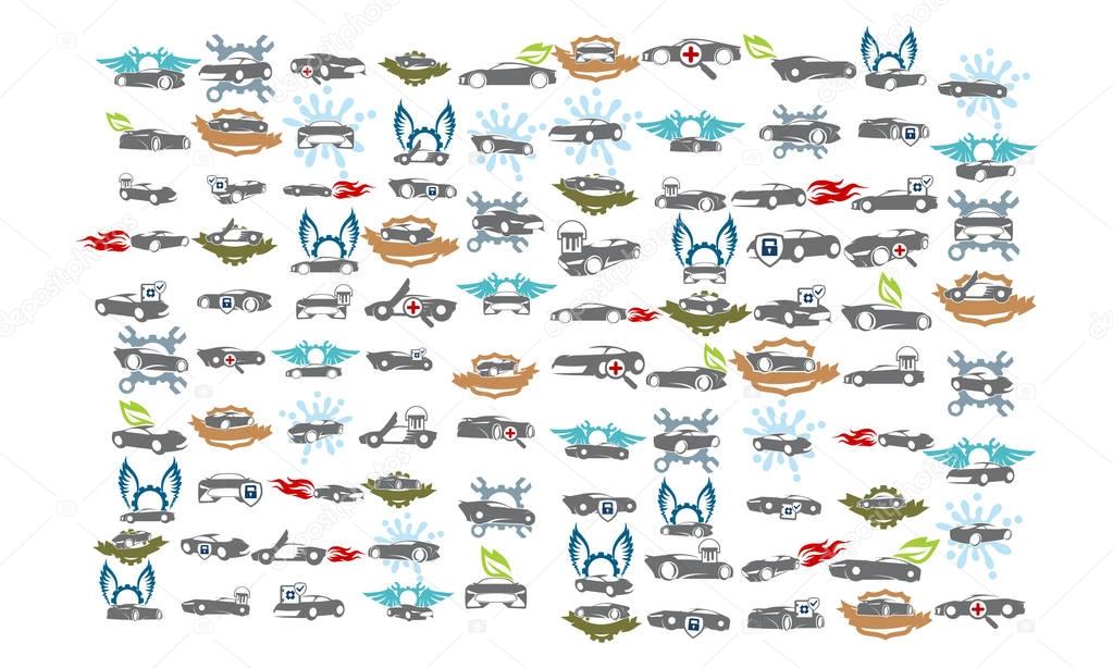Car Service Logo Set Bundle Collections