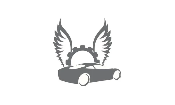 Samochód Gear skrzydło Logo — Zdjęcie stockowe