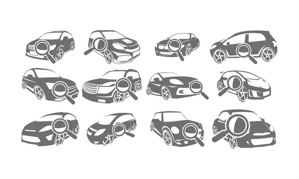 Колекції наборів логотипів для пошуку автомобілів — стокове фото