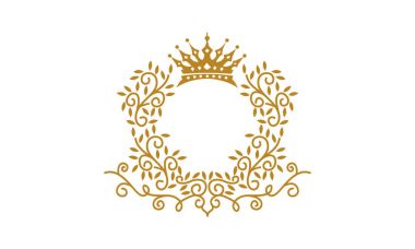 Yaprakları taç Logo Templatea