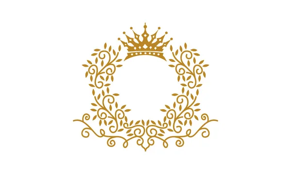 Yaprakları taç Logo Templatea