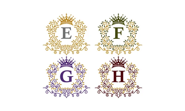 Листья Корона первоначальный E F G H — стоковое фото