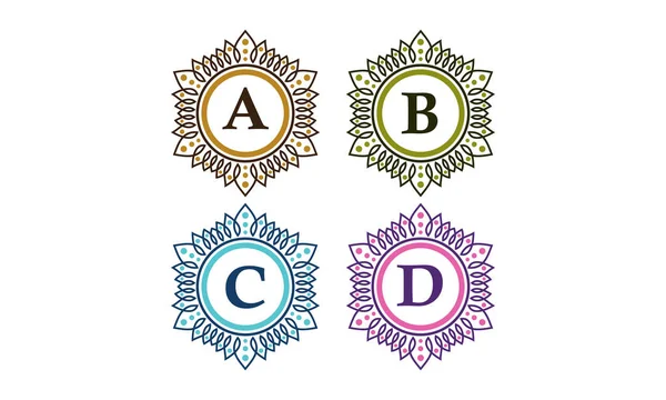 Emblem Template Initial A B C D — Stock Photo, Image