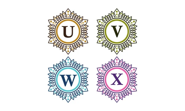 Modelo de Emblema Inicial U V W X — Fotografia de Stock
