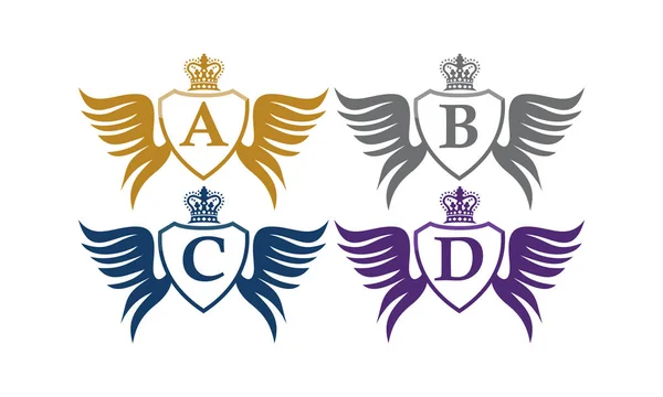 Escudo ala corona inicial A B C D — Foto de Stock