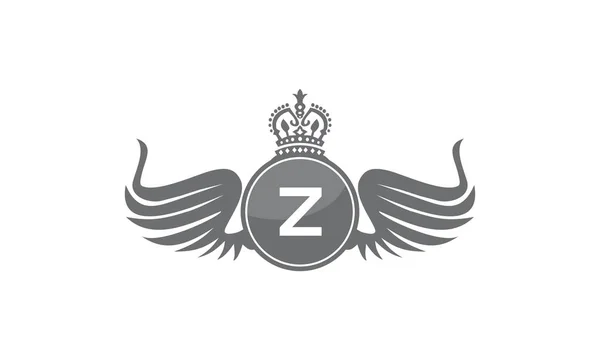 Wing Shield Crown Initial Z — Stock Vector