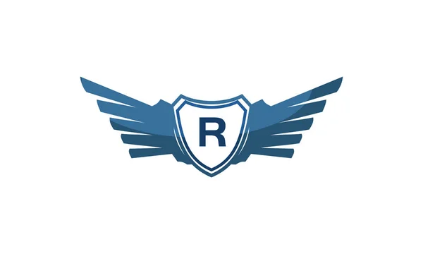 Wing Shield Initial R — Stock Vector