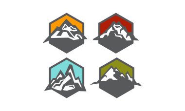 Dağ koleksiyonu Logo tasarım şablonu vektör