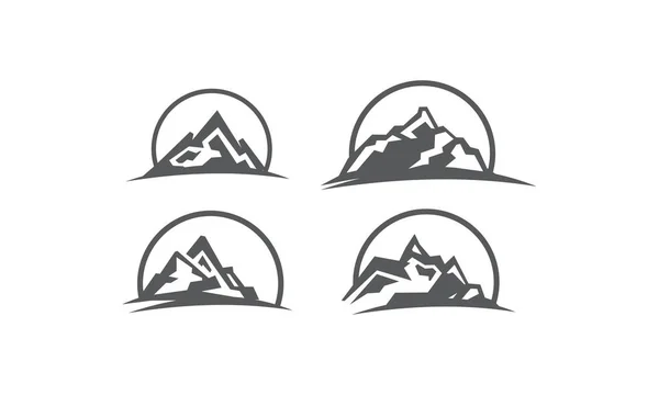 Mountain Collection Logo Design Template Vector — Stock Vector