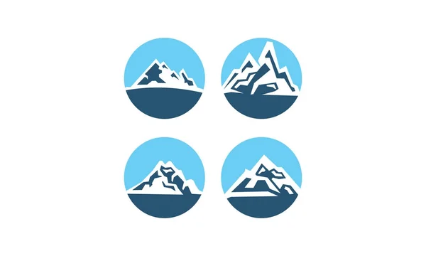 Vector de plantilla de diseño de logotipo de colección de montaña — Vector de stock