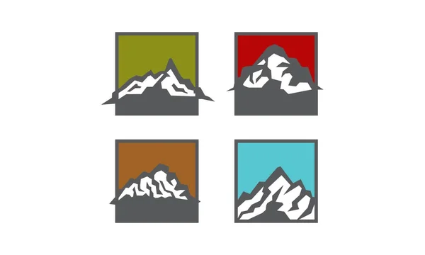 Mountain Collection Logo Design Template Vector — Stock Vector