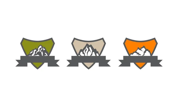 Berg Sammlung Logo Design Vorlage Vektor — Stockvektor