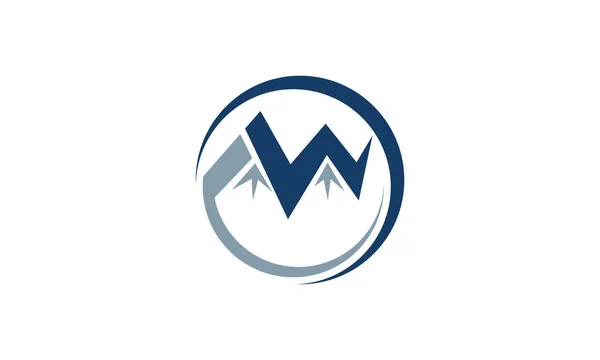 Letter M Modern Mountain — Stock Vector
