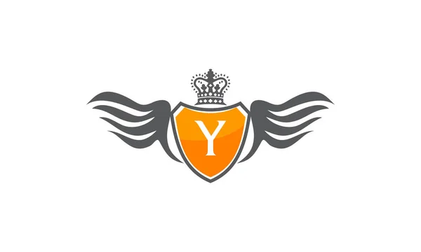 Křídlo štít koruny počáteční Y — Stockový vektor