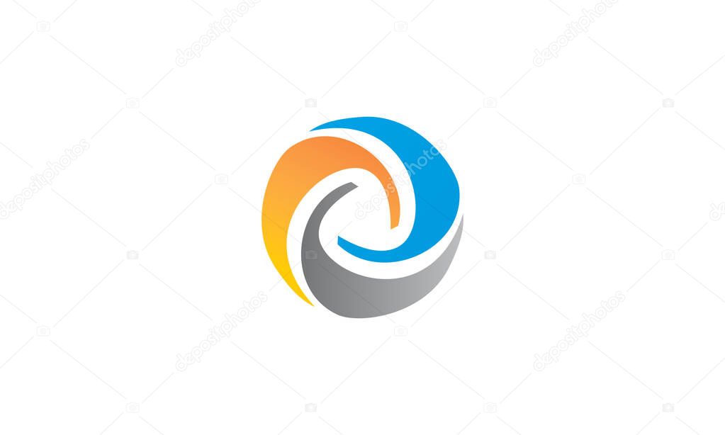 Dynamic Rotation Distribution Logo Design Template Vector
