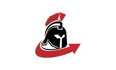 Spartalı ok Logo tasarım şablonu vektör