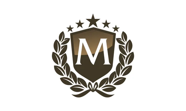 Royal VIP Shield Leaf Initiale M — Image vectorielle