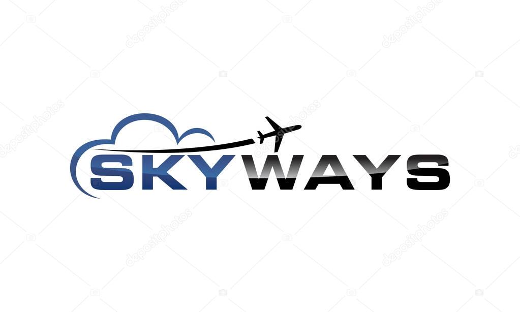 Sky Ways Logo Design Template Vector