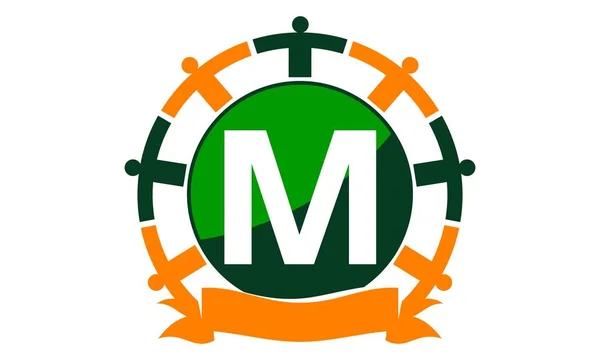 Szinergia-logó első M — Stock Vector