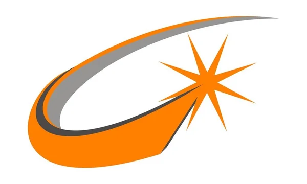Estrela Swoosh logotipo Design modelo Vector —  Vetores de Stock