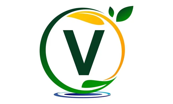 Gröna projekt lösning bokstaven V — Stock vektor