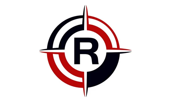 Πυξίδα οδηγός λύση γράμμα R — Διανυσματικό Αρχείο