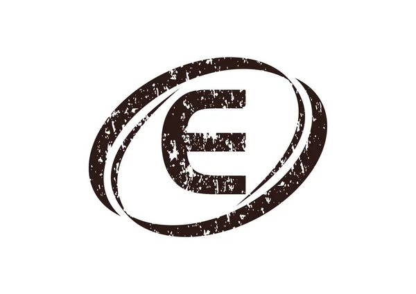 Litera E szorstki Logo — Wektor stockowy