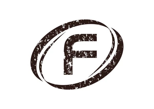 Písmeno F drsný Logo — Stockový vektor