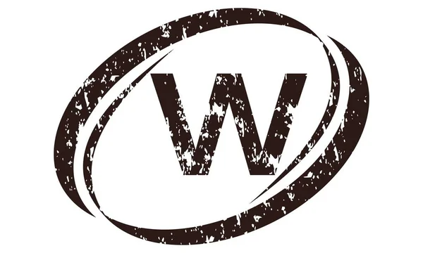 Bokstaven W grov logotyp — Stock vektor