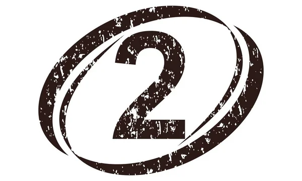 Номер 2 грубый логотип — стоковый вектор