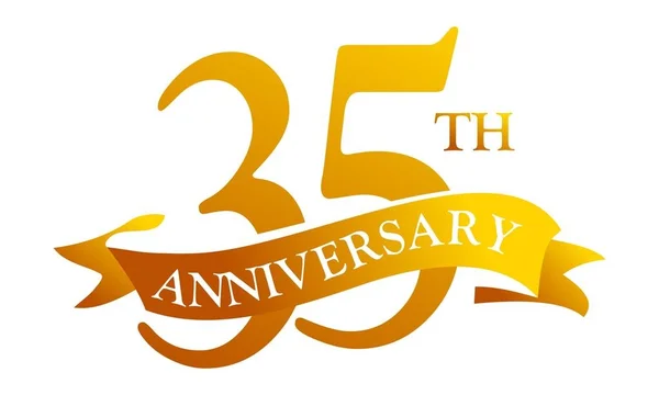 35 Year Ribbon Anniversary — Stock Vector