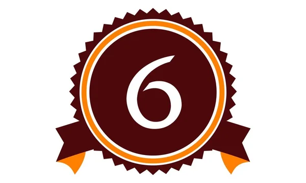 Número 6 moderno — Vector de stock