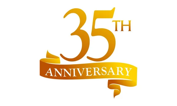 35 jarig jubileum van de lint — Stockvector