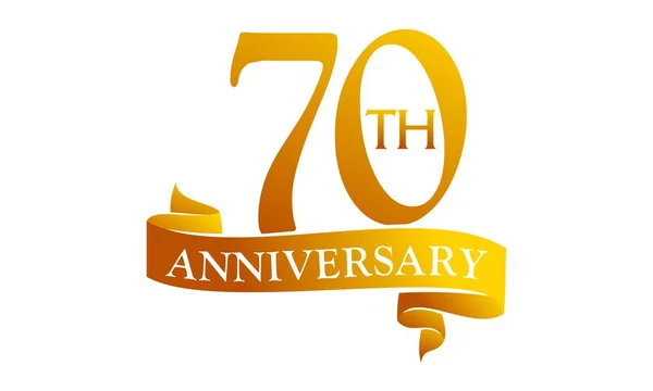 70 Year Ribbon Anniversary — Stock Vector