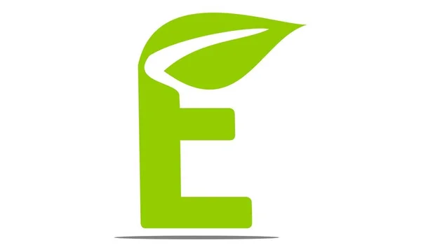 Litera E liść — Wektor stockowy
