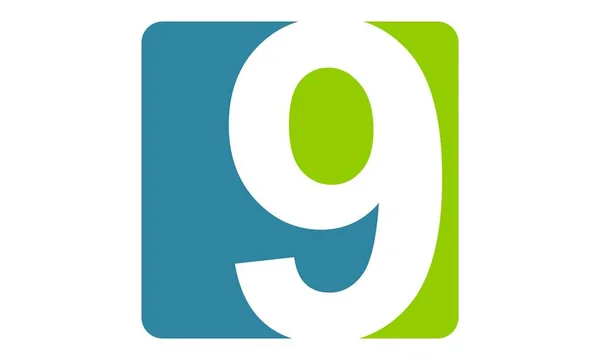 Logo moderno Numero 9 — Vettoriale Stock
