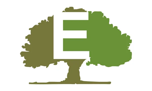 Oak Tree literę E — Wektor stockowy