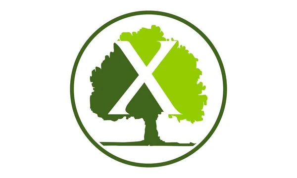 Oak Tree písmeno X — Stockový vektor