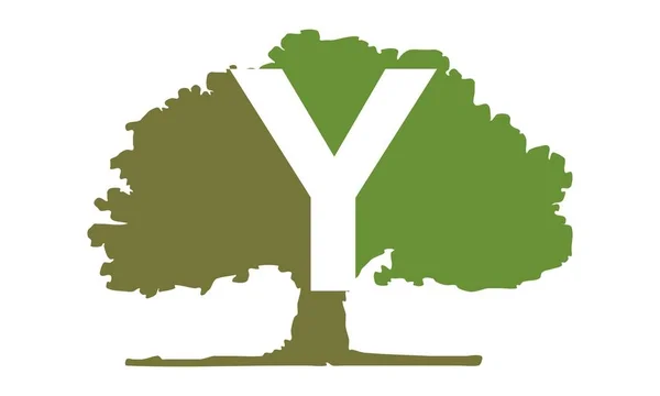 Oak Tree Letter Y — Stock Vector