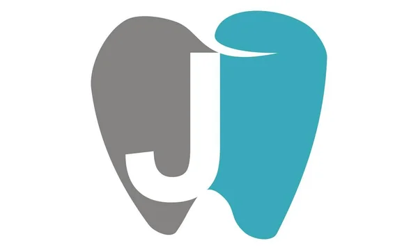 Sağlıklı diş bakımı harf J — Stok Vektör