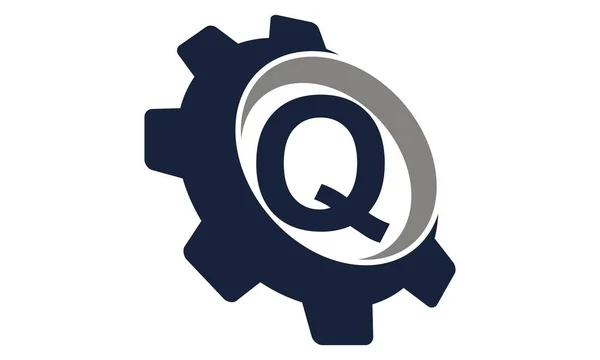 Icono del engranaje Letra Q — Vector de stock