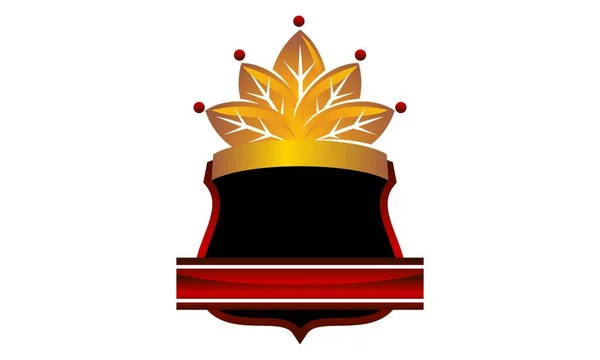 Escudo hoja de corona — Vector de stock