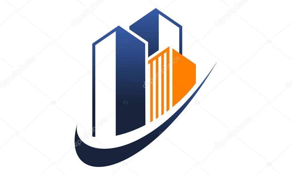 Real Estate Solution Logo Design Template Vector