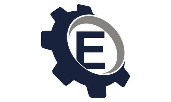 Dişli Logo harf E — Stok Vektör