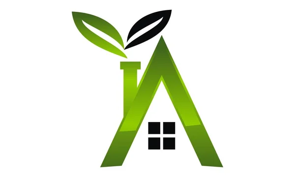 Letter A Eco Home — Stock Vector