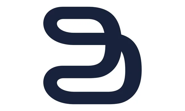 Huruf D Modern Logo - Stok Vektor